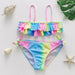 Flickor Tankini Baddräkt Sjöjungfruprint – Sommarstrandkläder | 3-12 år