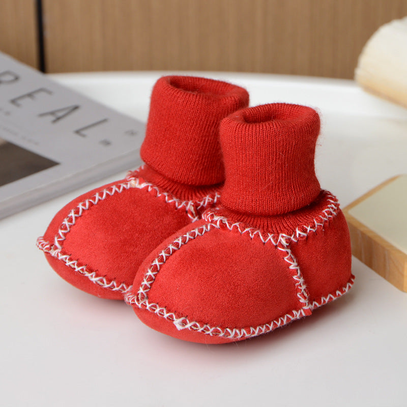 Babytossor – CuddleToes Unisex, Brun/Grå/Beige/Rosa/Röd/Blå, Mocka, Storlek 0–12 Månader