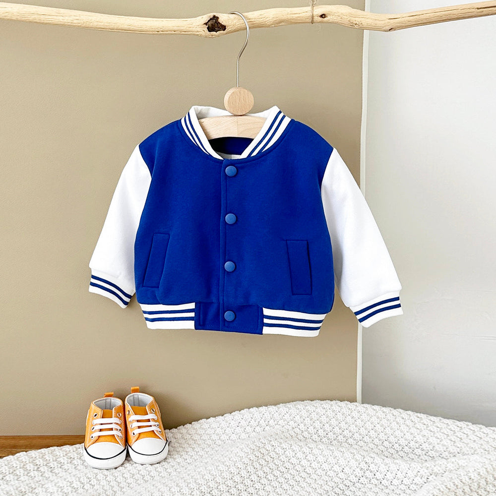 Baseballjacka – Asmara Unisex, Blå/Rosa, Bomull, Storlek 0–3 år