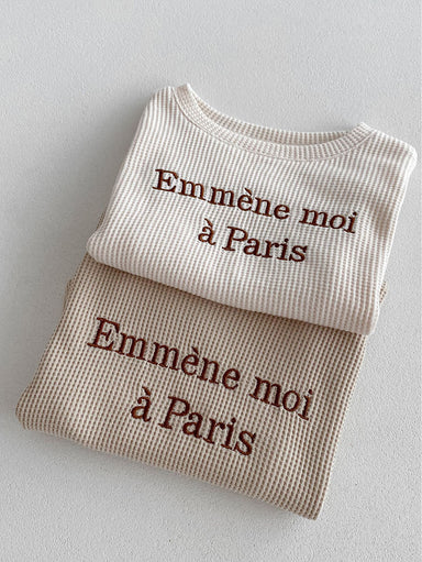 Paris Petit Babyset – Mjuk Sommaroutfit i Ribbat Tyg med Fransk Touch – Unisex | Storlek 0–3 år | More for Mini