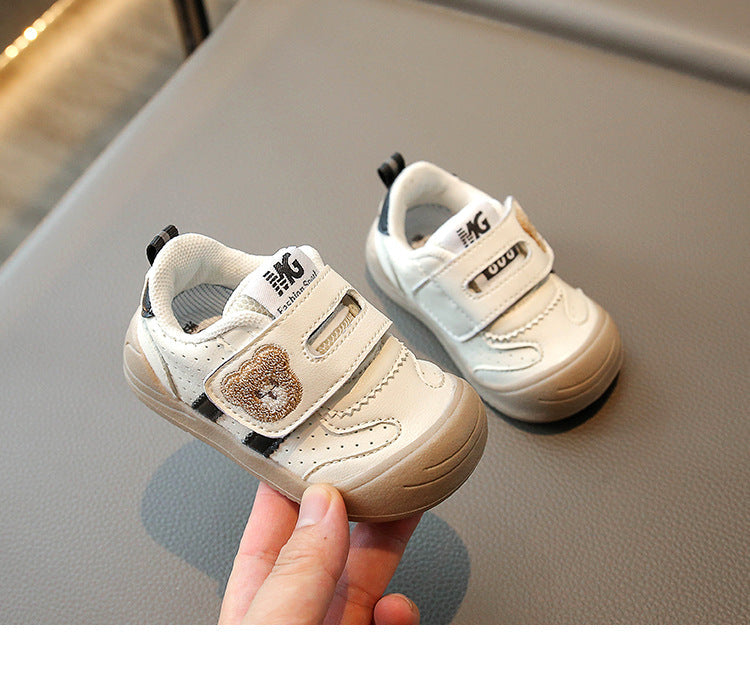 Sneaker med Kardborre – Björn Unisex, Khaki/Svart/Röd, Storlek 16–25
