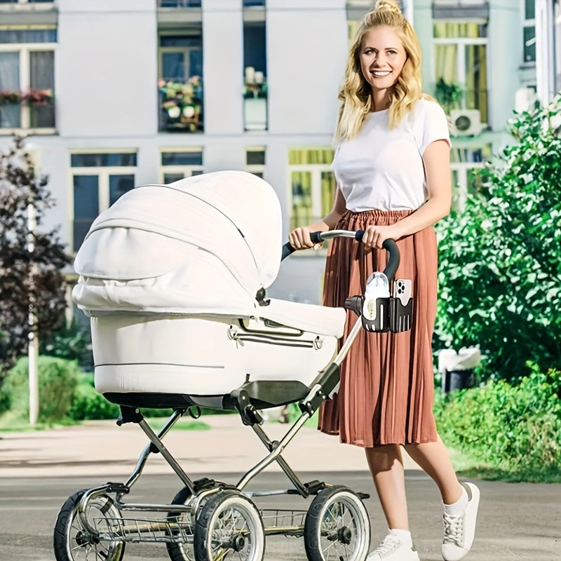 Mobil- och Mugghållare för Barnvagn – Addis Universal, Svart/Beige/Rosa/Gul, Plast