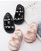 Sandal med kardborreband – CheckerSteps Unisex, Svart/Rosa, Storlek 16–20
