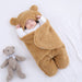 Omlottfilt med björnöron – Baby, Beige/Blå/Rosa/Vit, Fleece, Bomull