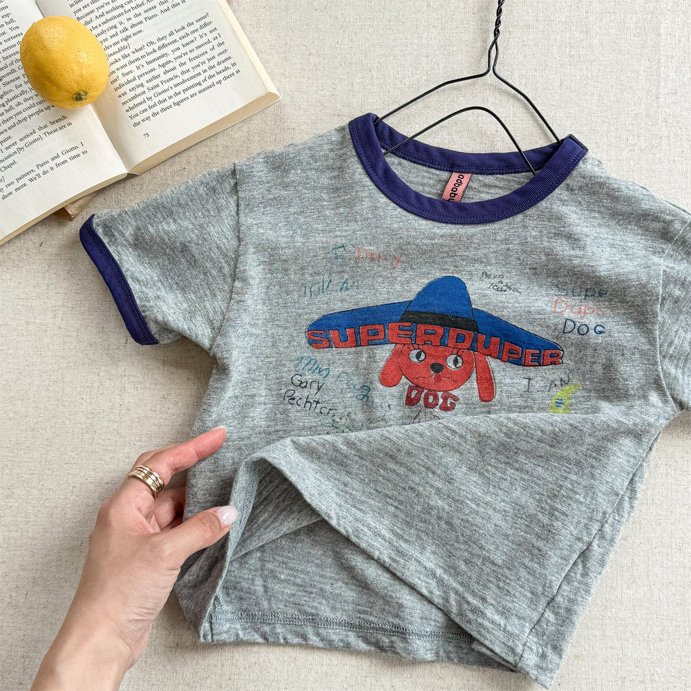 Nupa Kids SuperDuper Dog T-shirt – Baby- och barn-T-shirt med hund – 100 % bomull – 0–6 år – Tecknad tryckdesign