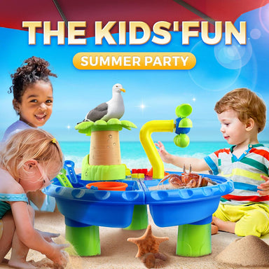 AquaPlayland 3-i-1 Sand- och Vattensbord för Barn | Lekbord med Tillbehör (2–6 År)
