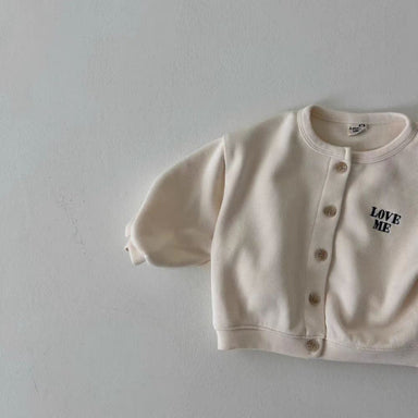 Väst med Love Me broderi – Tender Flickor, Blå/Beige, Bomull, Storlek 0–6 år