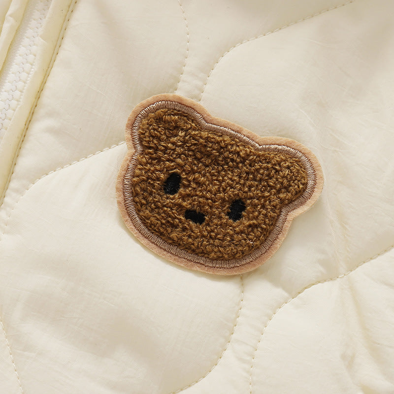 Onesie med Björnöron – Accra Unisex, Beige/Grön/Kaffe, Bomull, Storlek 6–18 månader