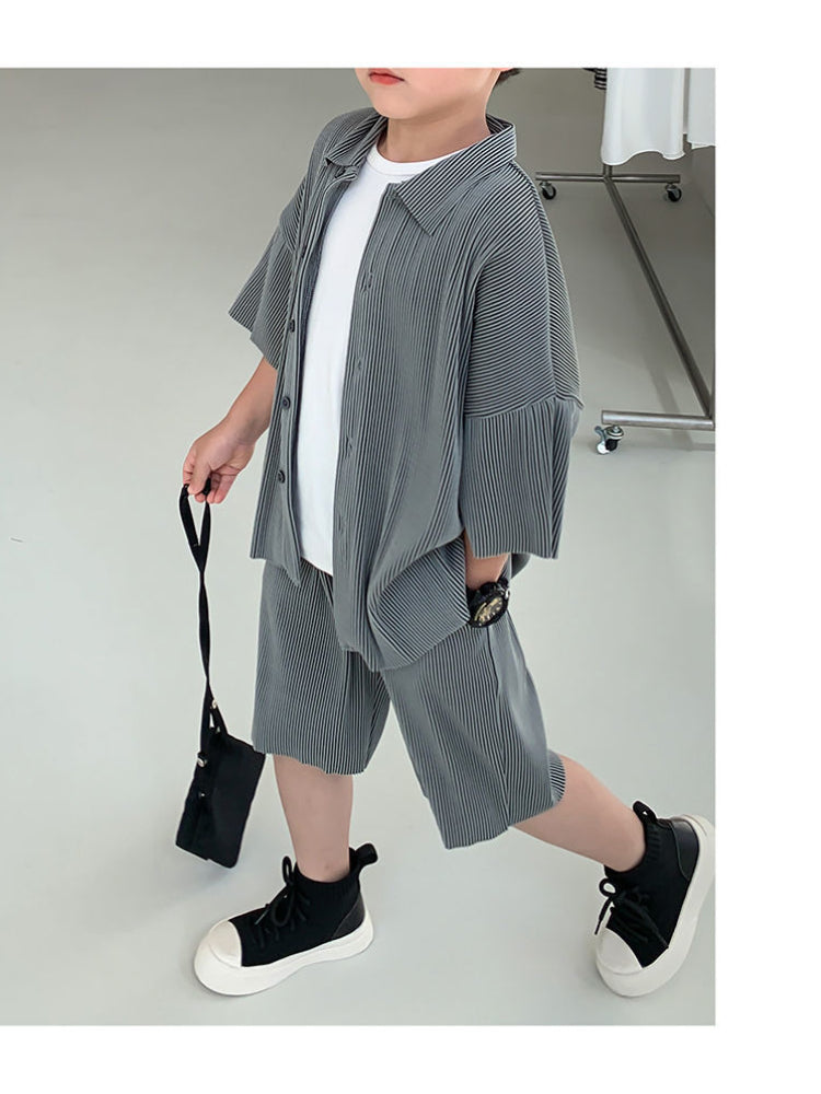 Nuvin Breeze Sommarset Barn – 2-delat Oversized Skjorta + Shorts – Unisex – Andningsbart – 0–9 år