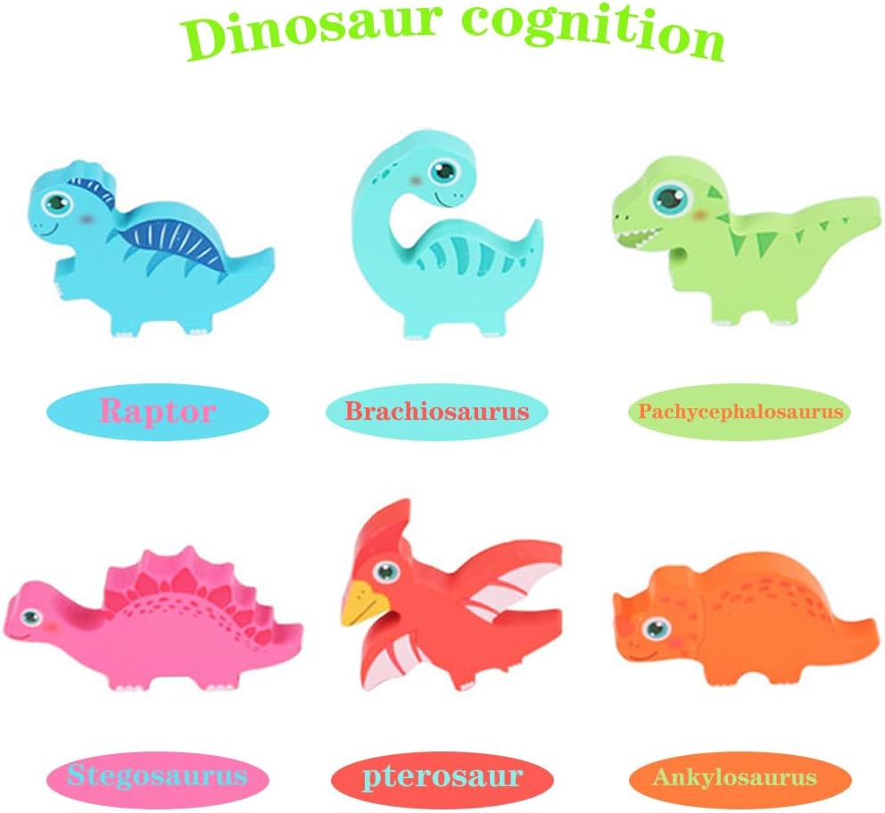 Träpussel – Dino Discovery, Pedagogisk Leksak för Småbarn, Finmotorik, Färgglad & Hållbar, Från 2 År