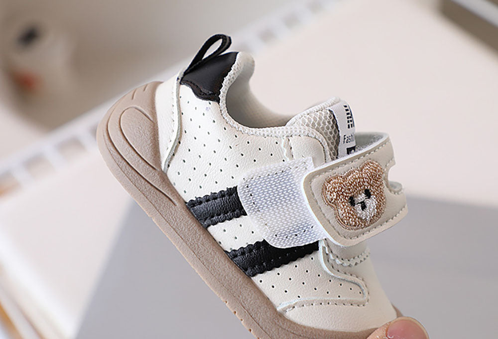 Sneaker med Kardborre – Björn Unisex, Khaki/Svart/Röd, Storlek 16–25