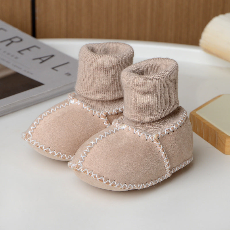 Babytossor – CuddleToes Unisex, Brun/Grå/Beige/Rosa/Röd/Blå, Mocka, Storlek 0–12 Månader
