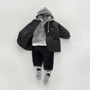 Vadderad jacka – Bonito Unisex, Beige/Svart/Grön, Bomull, Storlek 0–4 år