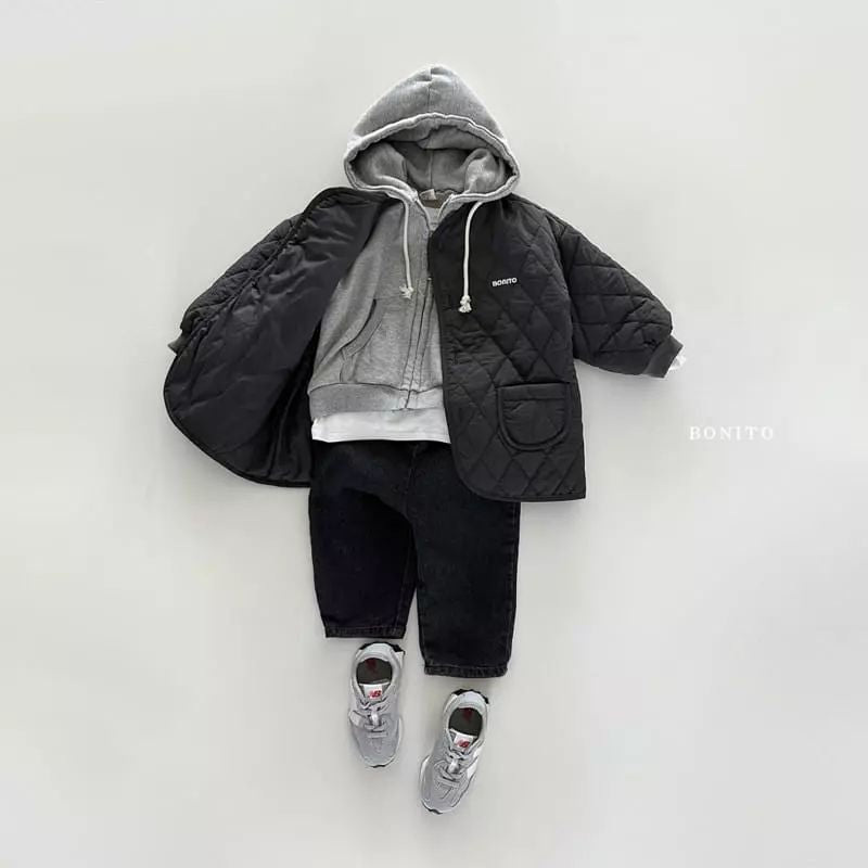 Vadderad jacka – Bonito Unisex, Beige/Svart/Grön, Bomull, Storlek 0–4 år