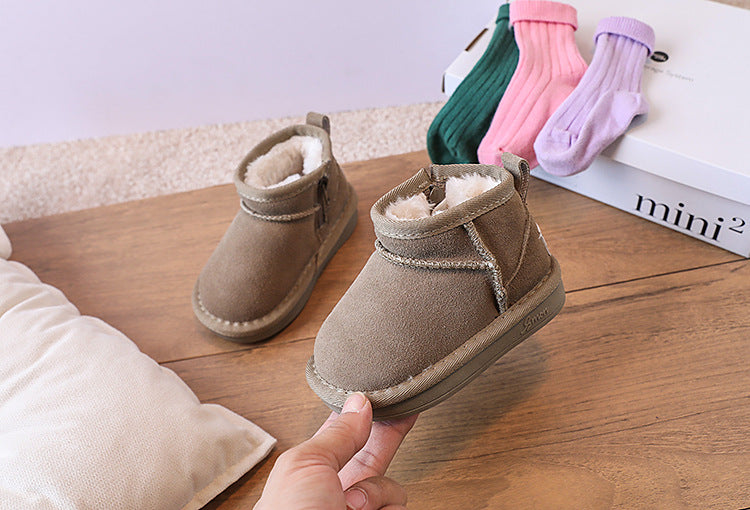 Ankelstövel – Noua Unisex, Brun/Svart/Grå, Mocka, Storlek 18–25