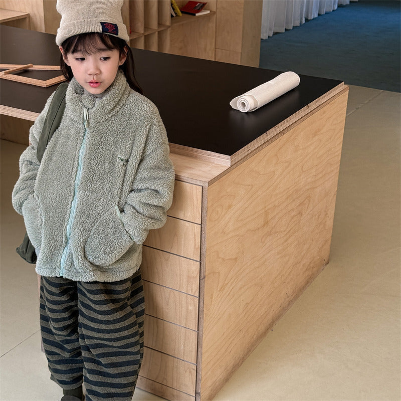 Teddy fleeceväst – FluffyNest Flickor, Beige/Grön/Grå/Brun, Bomull, Storlek 0–6 månader