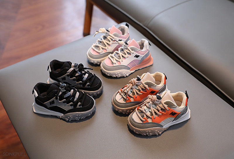 Sneakers - Gali Unisex, Svart/Orange, Polyester, Storlek 21-30