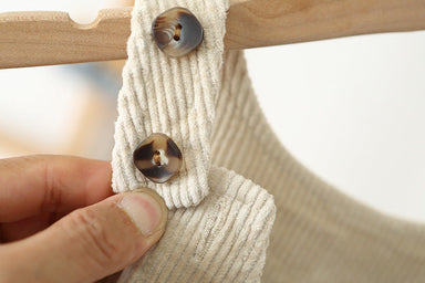 Hängselbyxa med Hjärta – Cordi Love Flickor, Beige/Rosa/Brun, Bomull, Storlek 0–4 år