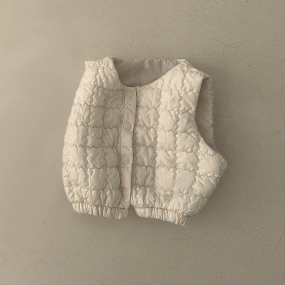 Vadderad Väst | CloudNest Unisex, Grå/Beige, Bomull, 0–3 år