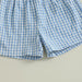 CrabbyCool Sommarsätt för Baby & Småbarn | T-shirt med Krabbor & Rutig Shorts | Bomull & Polyester | 6 mån–4 år | Vit & Blå