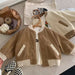 Jacka med ribbad struktur – Monro Unisex, beige/khaki bomull, storlek 1–8 år