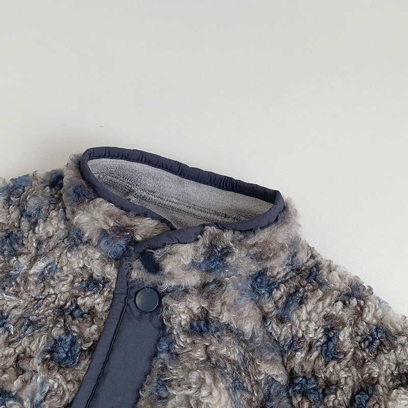 Jacka med leopardmönster – Muziyouyou Unisex, Blått leopardmönster, Bomull, Storlek 0–6 månader