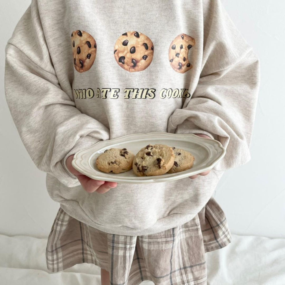 Tröja med kakor – Cookiecrew Pojkar/Flickor, Brun/Grå, Bomull, Storlek 0–5 år
