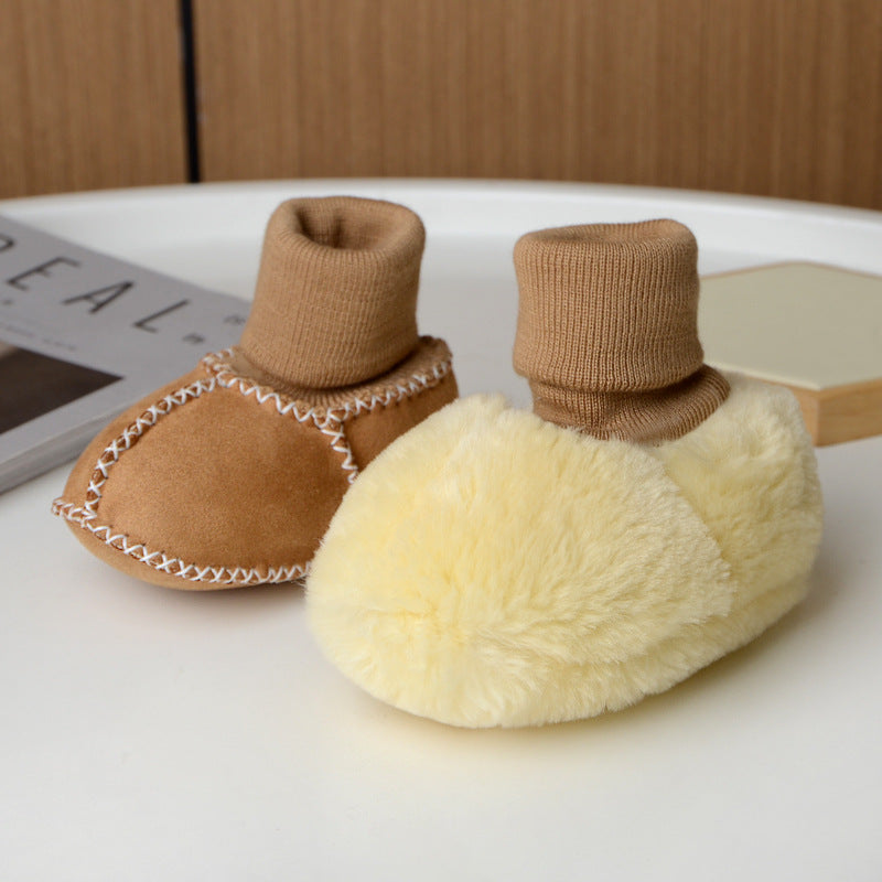 Babytossor – CuddleToes Unisex, Brun/Grå/Beige/Rosa/Röd/Blå, Mocka, Storlek 0–12 Månader