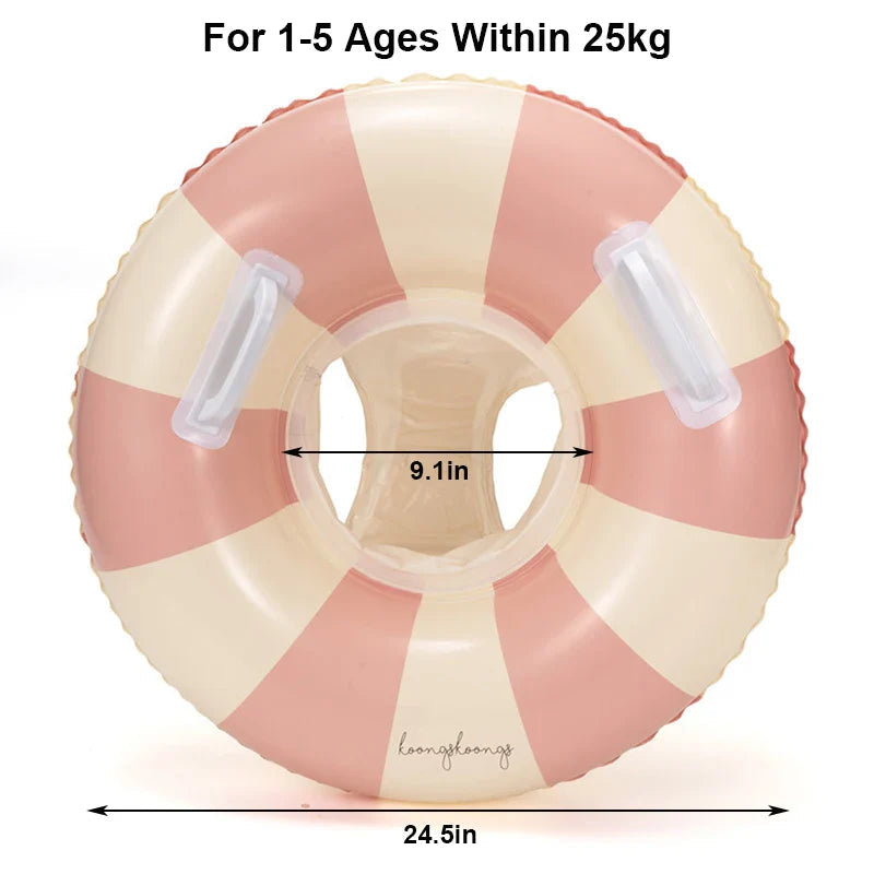 Baby Simring med Soltak – Uppblåsbar Float | Upp till 25kg