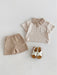 Luca Polo Babyset – Somrig Ribbad Outfit med Polokrage – Unisex | Storlek 0–3 år | Maison Minimi
