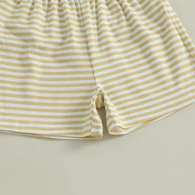 JungleJump Sommarsätt för Pojkar | T-shirt med Apor & Randiga Shorts | Bomull & Polyester | 6 mån–4 år | Blå & Gul