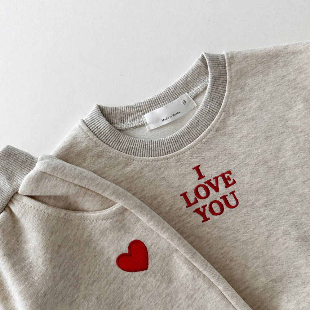 Träningsset I Love You – Baby, Småbarn, Förskolebarn, Barn, Bomull, Storlek 0–6 år