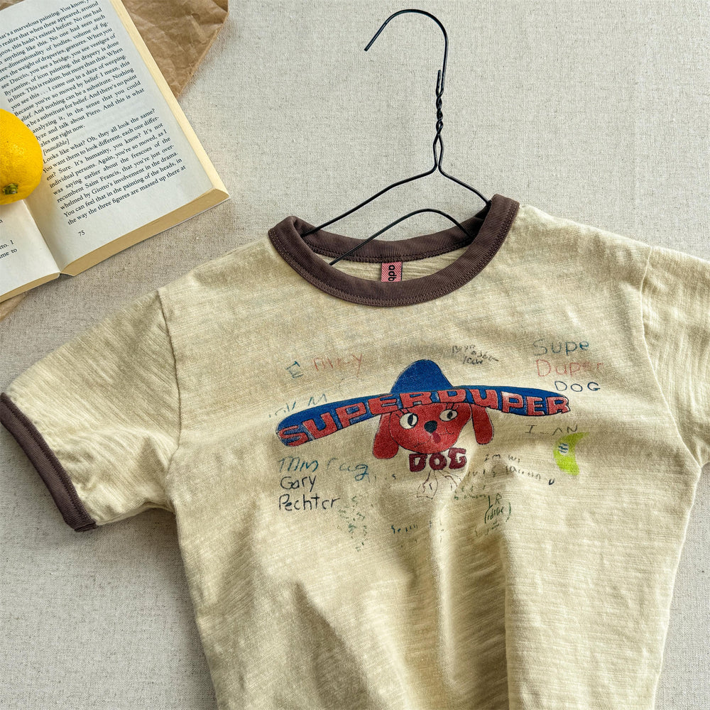 Nupa Kids SuperDuper Dog T-shirt – Baby- och barn-T-shirt med hund – 100 % bomull – 0–6 år – Tecknad tryckdesign