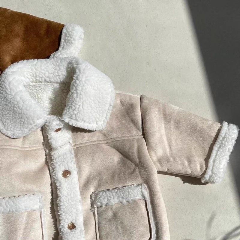 Teddy Sherpa Jacka – Unisex, Brun/Vit, Mocka, Storlek 0–6 år