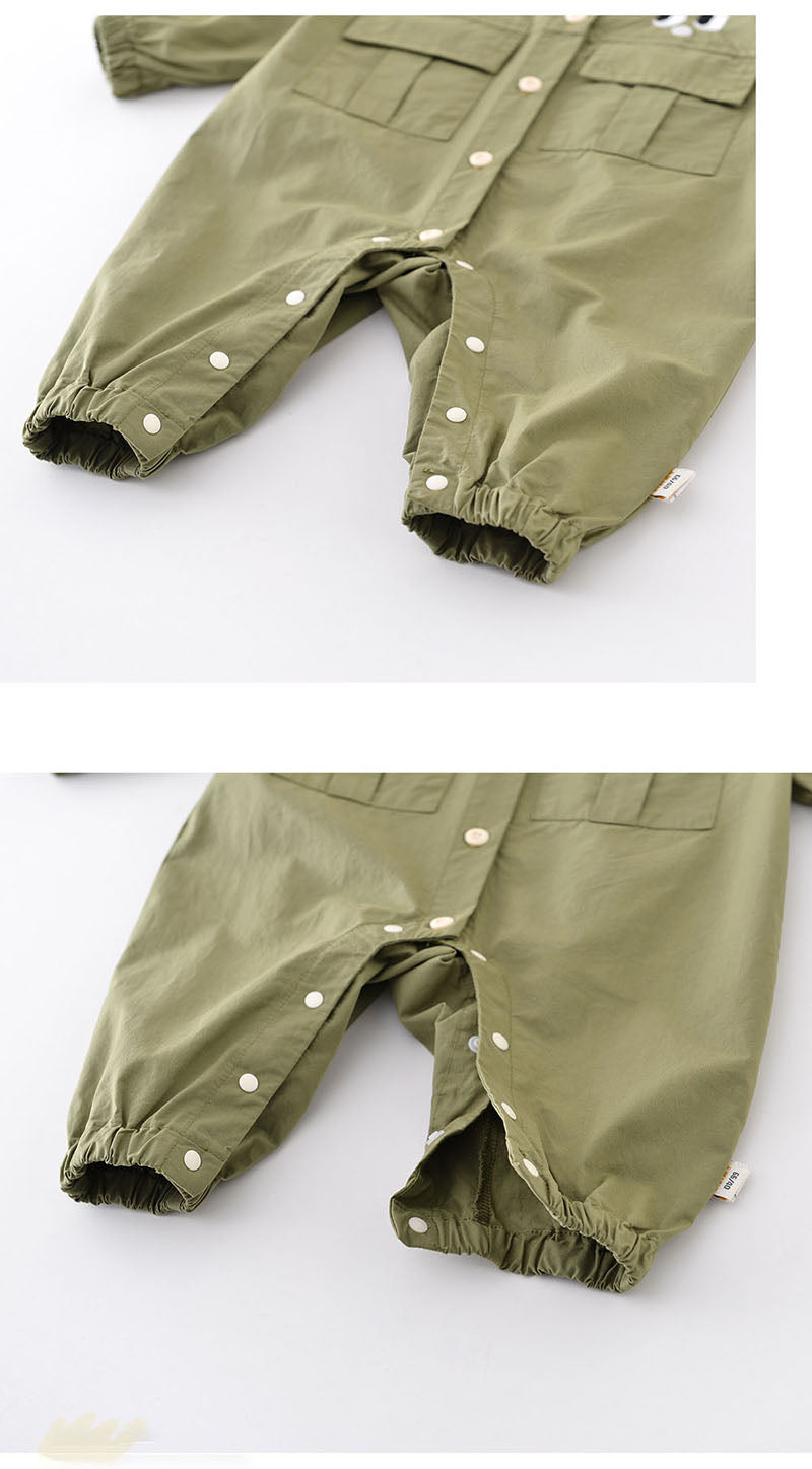 Jumpsuit – Kroko Äventyr Unisex, Grön, Bomull, Storlek 0–2 År