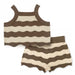 Terra Mini Coco Wave Baby Sommarset – Topp + Shorts – Naturliga Färger – Stickad Bomullsblandning – 0–2 år – Unisex Sommaroutfit