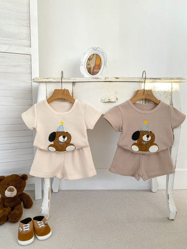 Loupi-set 0–3 år – Sommaroutfit för Flickor och Pojkar – 2-delad – Beige/Brun