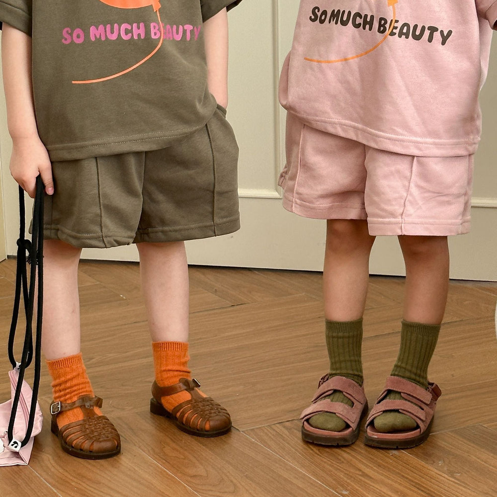 SunPop Sommarset för barn – Unisex tröja och shorts med soltryck | Bonbini Kids | Storlek 0–9 år