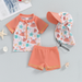 SunnySplash Badset för Barn | T-shirt, Shorts & Solhatt | UV-skydd | Dinosaurie & Krabba | 0–3 år