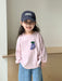 Långärmad tröja med 3D – Fruity Friends Unisex, Rosa/Grå, Bomull, Storlek 0–8 år