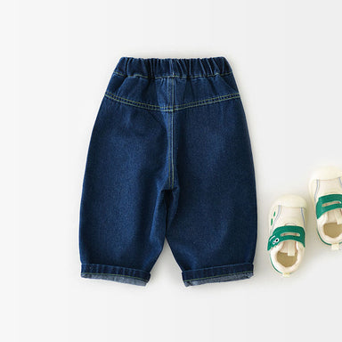 Jeans med Biltryck – Little Wheels Jeans Pojke, Blå, Bomull, Denim, 0–3 År