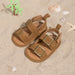 Solevi Lino Babysandaler – Sommarsandal för Flicka/Pojke – Justerbara – Halkfria – Brun/Beige – 0-1,5 år – Veganskt Läder