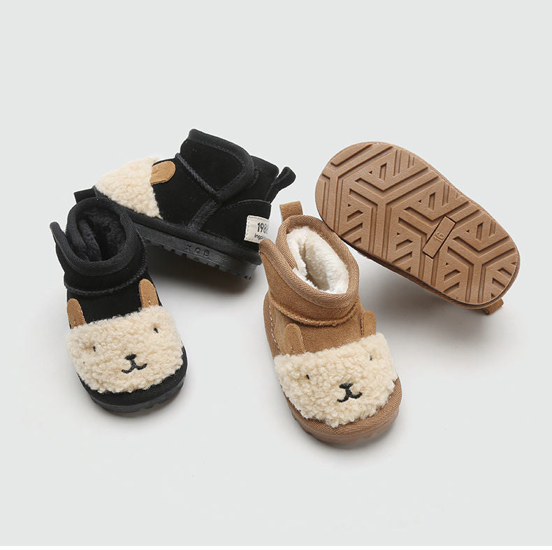 Ankelstövel med Tecknat Motiv – Nico Unisex, Brun/Svart, Mocka, Storlek 18–39