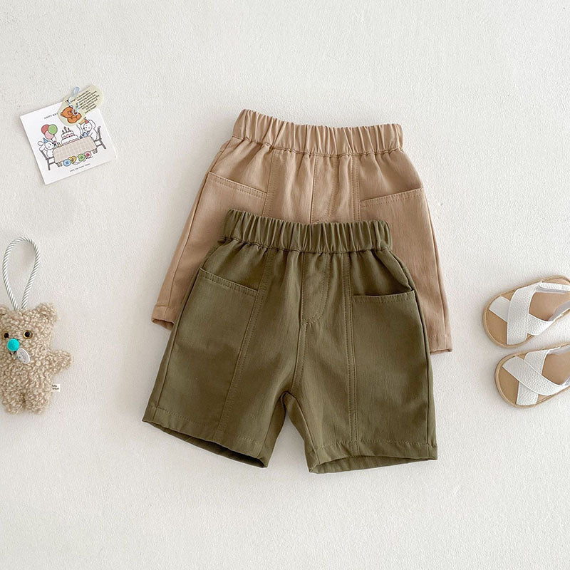 Kortbyxa Cargo – Natu Shorts Baby, Småbarn, Förskolebarn, Beige/Grön, Bomull, Storlek 0–6 år
