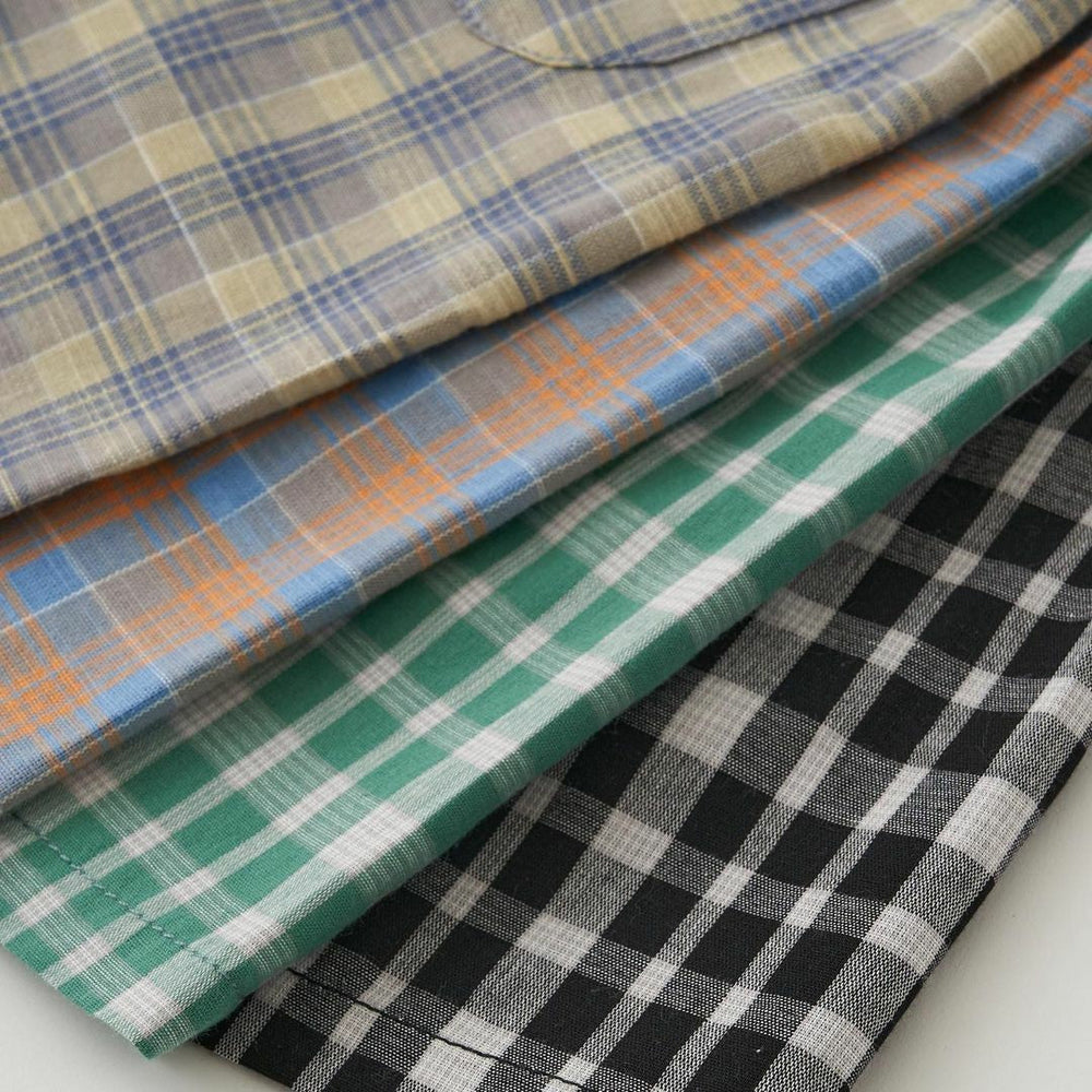 Shorts – PlaidyPlay Unisex, Grön/Svart/Orange/Gul, Bomull, Storlek 0–6 år