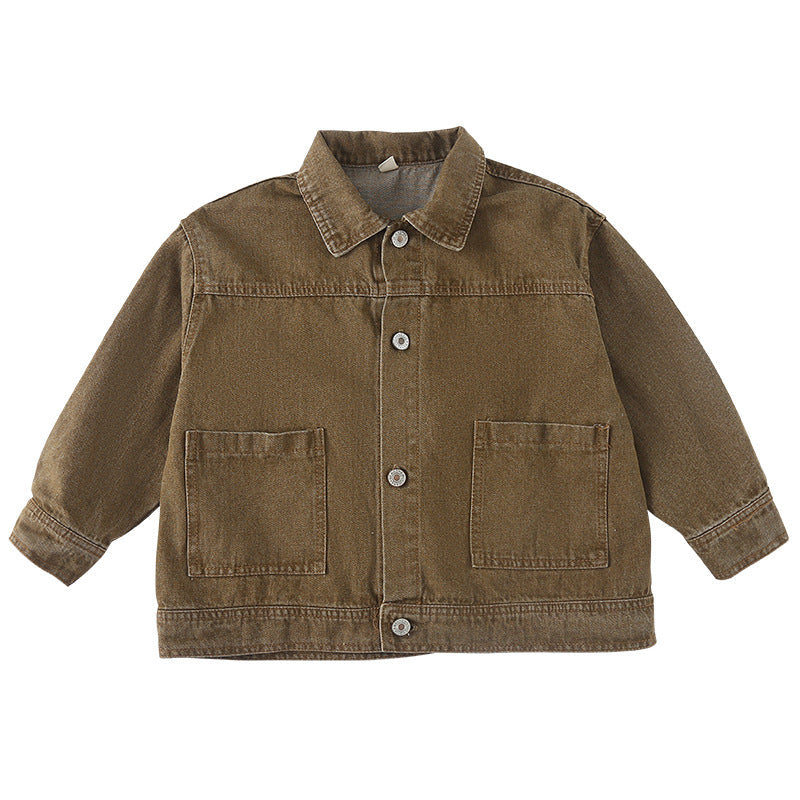 ClassicFit Barn Jeansjacka Unisex | Denimjacka för Flickor & Pojkar | 1–10 År | Tidlös Design med Fickor