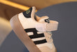 Sneaker med Kardborreband – Sao Pojke, Vit/Röd/Svart, Läder, Storlek 16–26