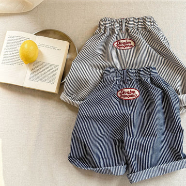 Norin Barnbyxor med Ränder – Unisex Sommarbyxor i Bomull (0–6 År) – Bekväm Passform & Unik Design