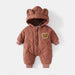 Onesie med Björnöron – Accra Unisex, Beige/Grön/Kaffe, Bomull, Storlek 6–18 månader