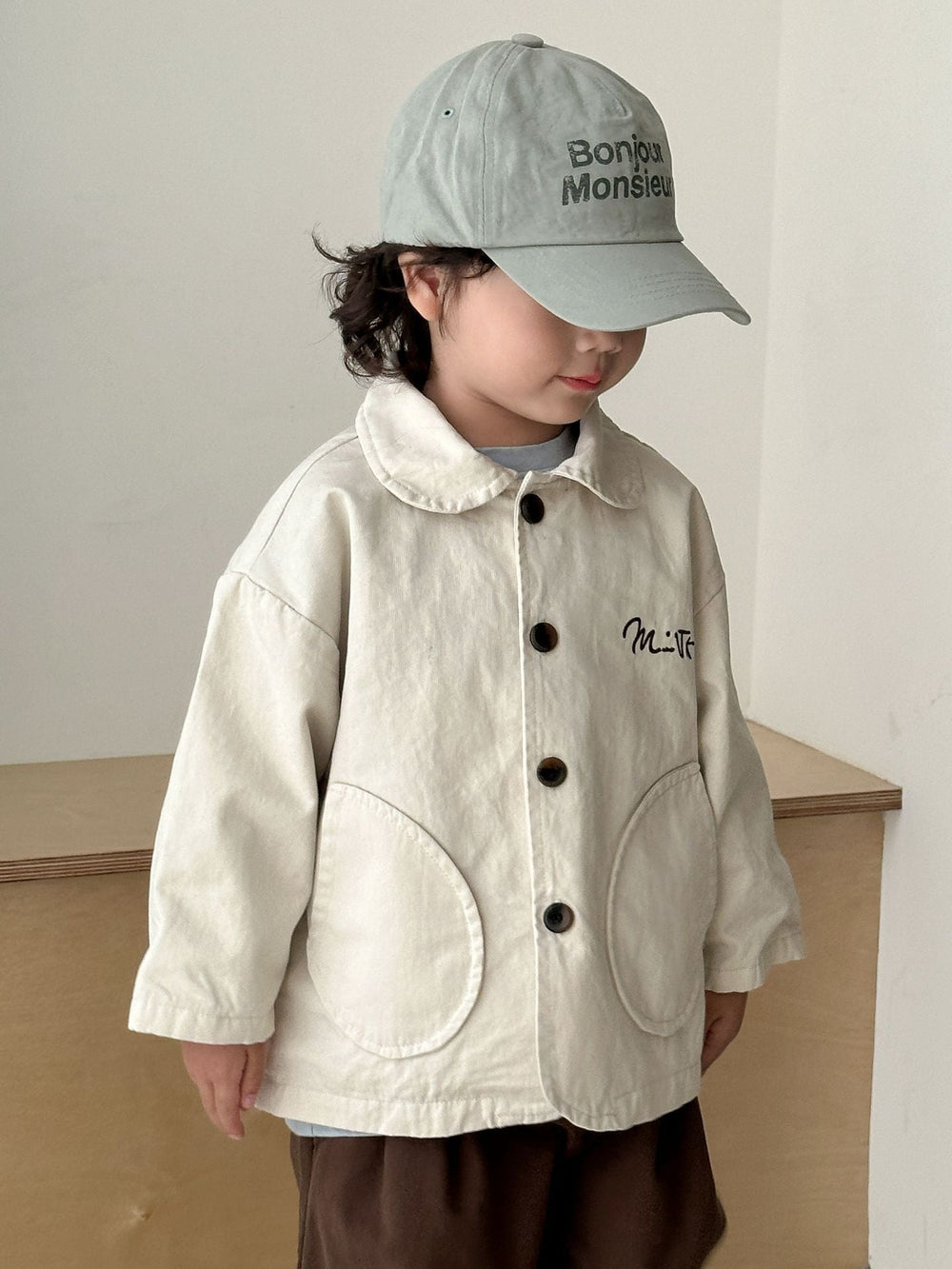 Jacka – LittleUrban Unisex, Grå/Beige, Bomull, Storlek 0–8 år
